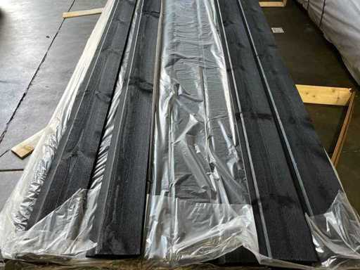 Channelsiding Zwart Gecoat 4800x140x18mm (80x)