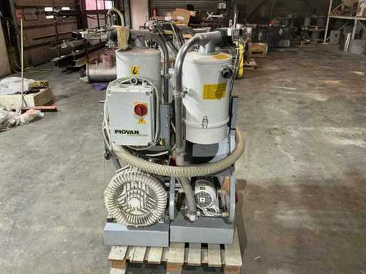 3x Piovan F38 - Souffleur à canal latéral/anneau - 4 x Piovan C10IX (récepteur matériau)