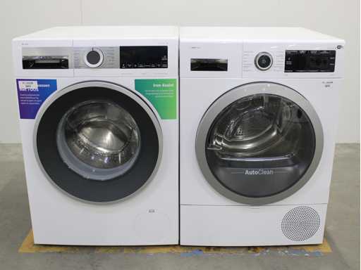 Bosch Serie|6 i-Dos Iron Assist Eco Silence Drive Wasmachine & Bosch Serie|8 AutoClean WiFi Wasdroger