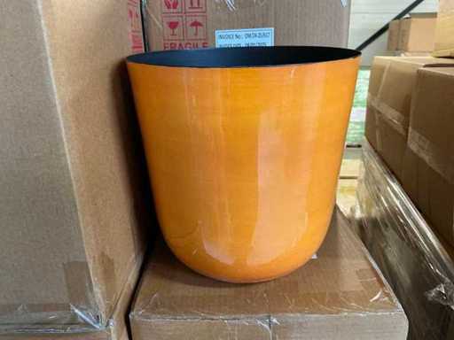 Partij Pot Bo Metal H26cm Orange Planter Kirk (80x)