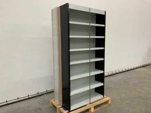 Povag Armoire à étagères ouvertes - 7 étagères noir/gris