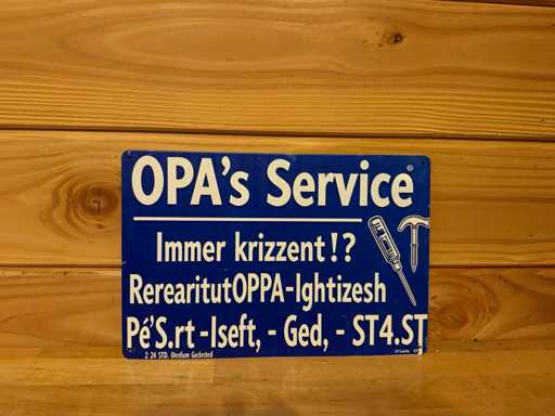 Metalen reclamebord 30x20cm