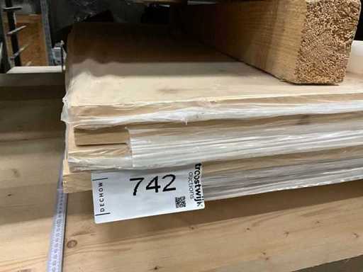#742# 4 Pieces Laminated Laminated Wood Panel Spruce 2500x1200mm -18mm thick - packed