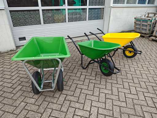 3x Kruiwagens 90/90/160 liter