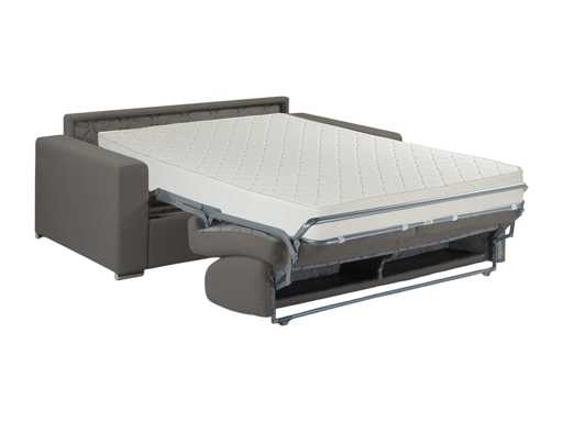 Canapé 4 places convertible express en tissu chiné anthracite - Couchage lattes larges 160 cm - Matelas 22 cm avec mémoire de forme