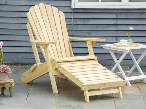 Fauteuil de jardin Adirondack pliable avec repose-pied (x2)