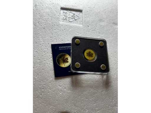 3.000 frank esdoornblad 1/500oz 999 fijn goud