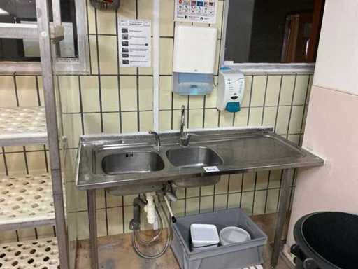 Wall-mounted stainless steel sink