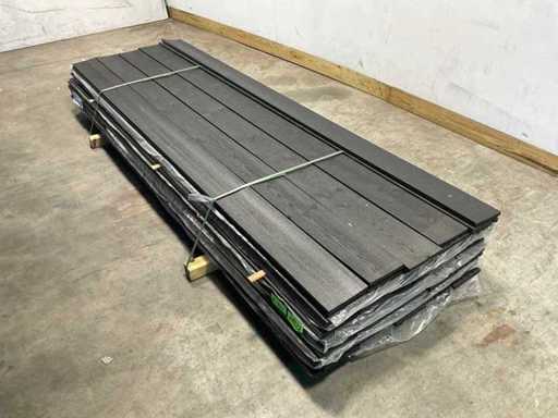 Vuren open gevelbekleding board zwart 305x18x1,8 cm (74x)