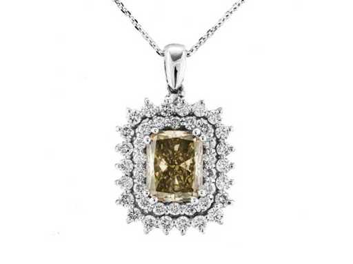 Luxe Hanger Natuurlijk, Fancy Lichtgrijs Geel Diamant 2,72 karaat