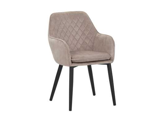 Colenis - Sedia da pranzo Jay - Set da 6 - Beige - Velluto - Velluto - Con bracciolo