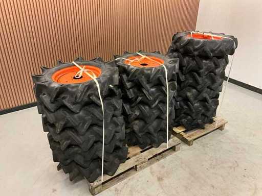 16x 8-16 Mini-Traktorreifen mit Felge