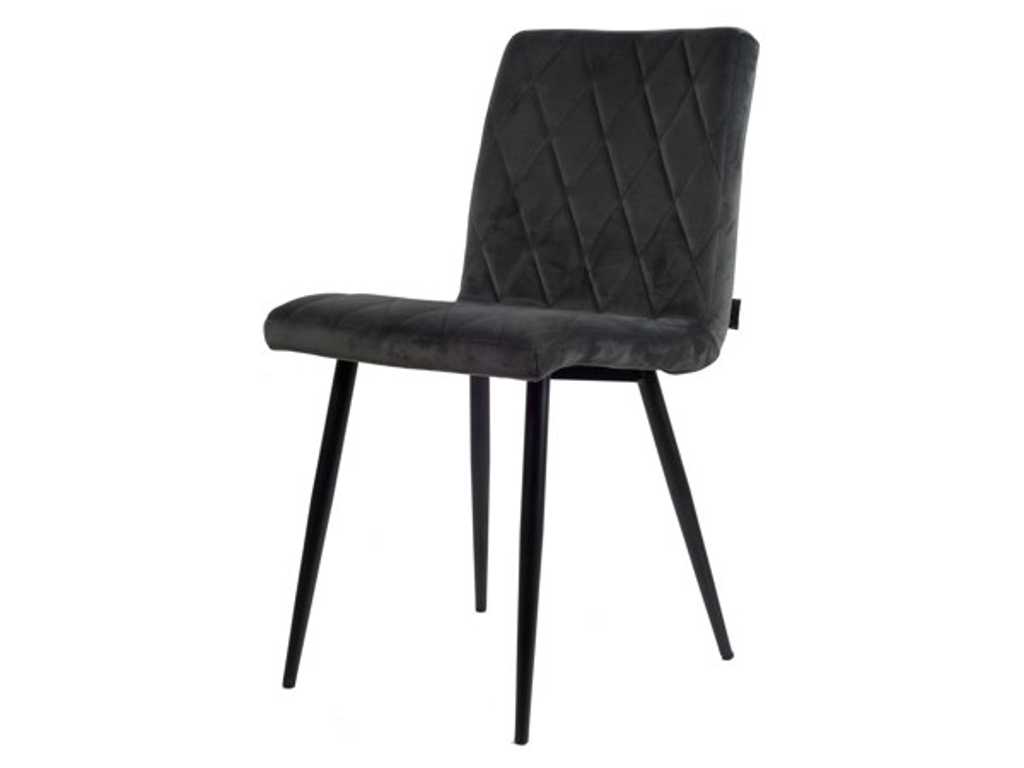 6x Design dining chair grey velvet