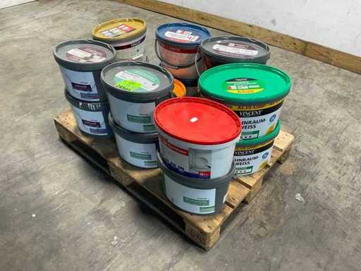 Batch of various wall and façade paint