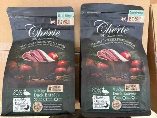 Juego de 16 bolsas de pienso de pato - Premium Chérie - 400 g - Sin cereales - Fecha de caducidad: junio de 2026