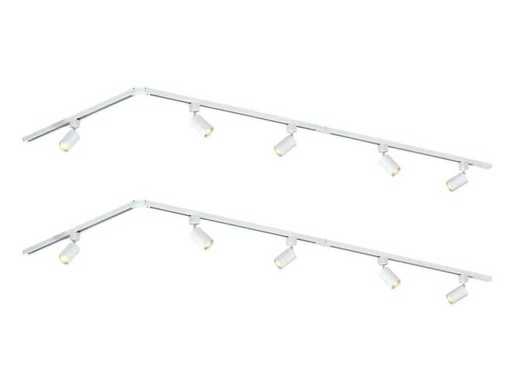 2 x Track 200 cm including 10 rail spots MR4 white