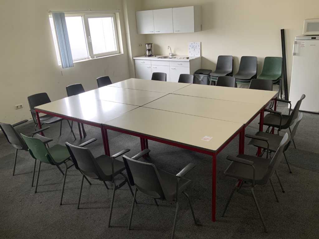 Set of canteen tables and chairs