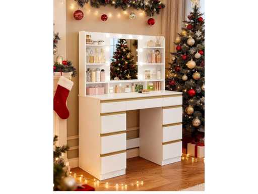 Grande coiffeuse avec 10 ampoules LED