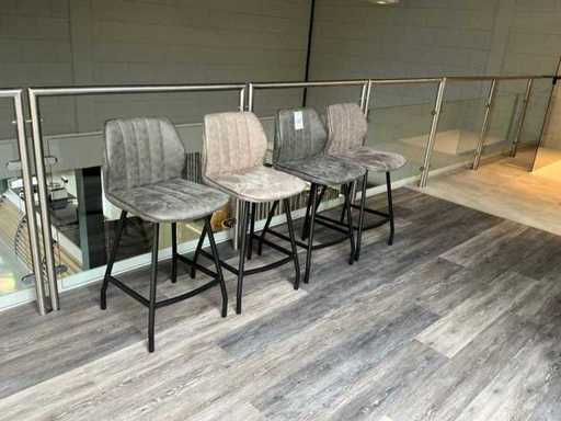 Bar stool with backrest (4x)