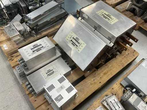 Red 3 phase mains filters / line filters (7x)