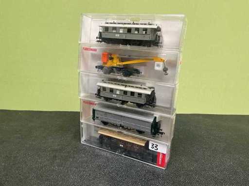 Fleischmann 5080 / 5898 / 2x 5336 / 5019 wagon miniature (5x)