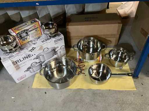 7-piece cooking pot set SSW + sauce warmers