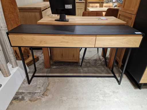 Console murale Castle-Line en chêne Alexi 140 x 36 x H77cm 2 tiroirs