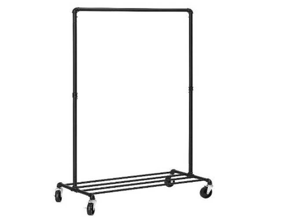 MIRA Home - Kleiderständer auf Rädern - Kleiderständer Metall - Schwarz - 100x49x163