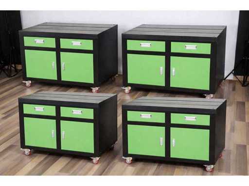 FREUTEK LON0017 4x ciężka szafa warsztatowa 2 drzwi, 2 szuflady 600 x 900 mm