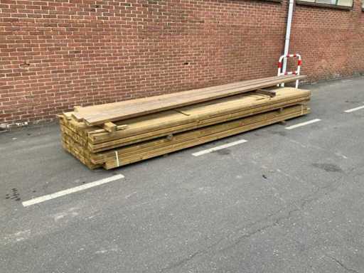 Spruce bar green impregnated 4200x145x45 mm (28x)