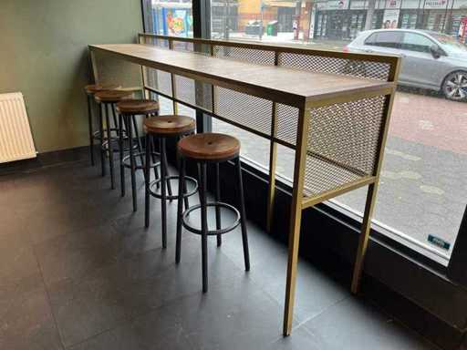 Bartisch mit 5x Barhocker