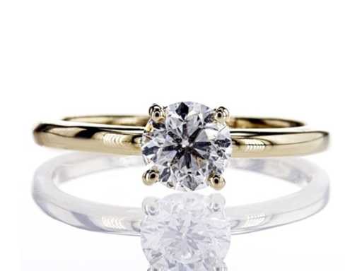 Inel solitaire de lux cu diamant natural 0,98 carate