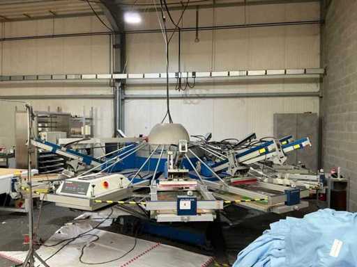 2012 MHM Synchroprint  SPS 12Z08 Automatische carrouselzeefdrukmachine