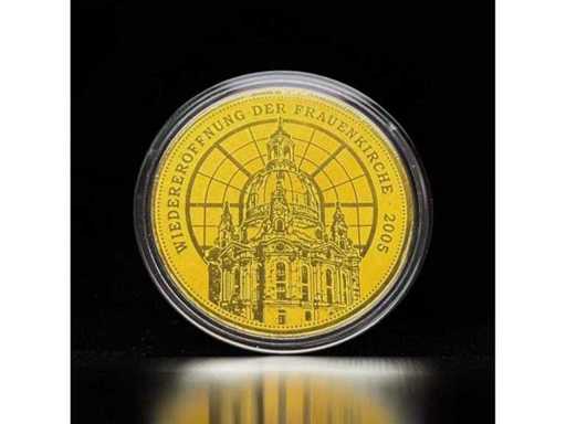 2005 Dresden Frauenkirche Gouden Medaille 1/200 Ounce Fijn Goud 999,9 – Heropening – Gratis EU-verzending