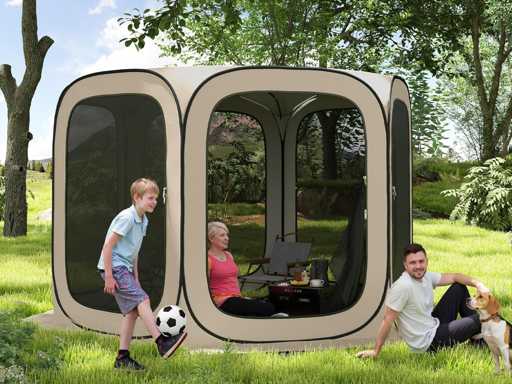 Opvouwbare pop-up kampeertent met draagtas