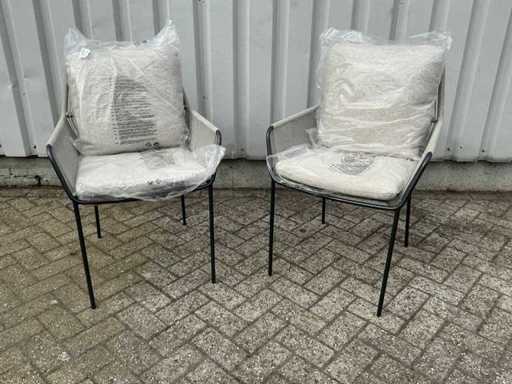 Krzesło ogrodowe z poduszkami (2x)