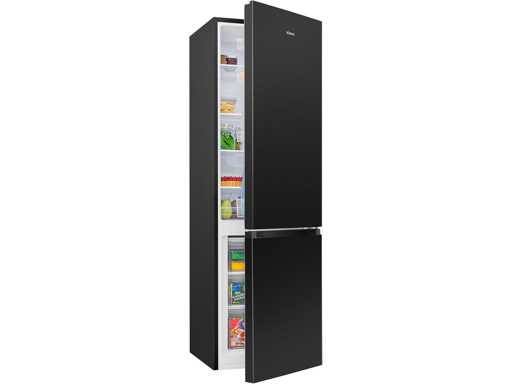 Refrigerator and freezer 269L black KG184-1-stainless steel/black, Net capacity: 269 liters