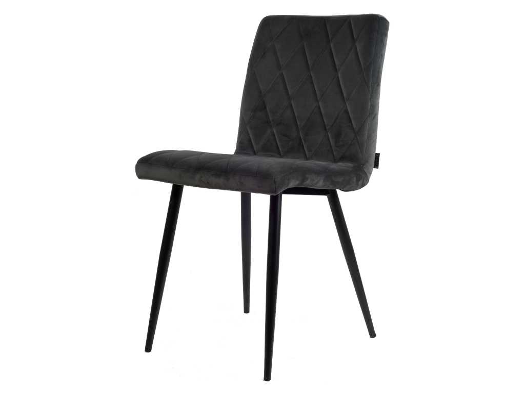 8x Design eetkamerstoel grijs velvet