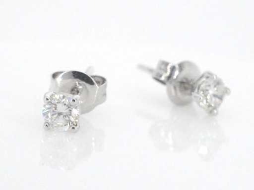 Charles Greig - Gold solitaire earrings with diamonds