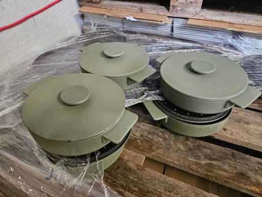 3x Serax - Surface - Pot de cuisson en fonte camouflage vert 23cm