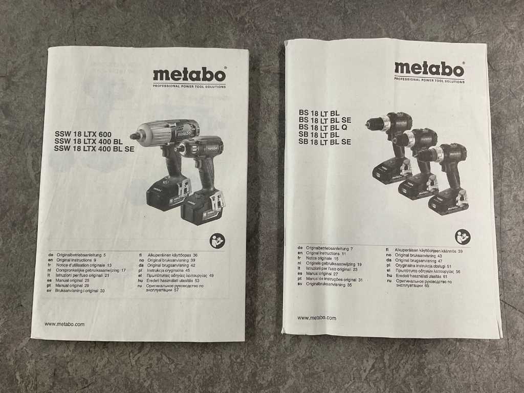 Metabo - SB 18 LT BL SE and SSD 18 LTX 400 BL SE - cordless combo set ...