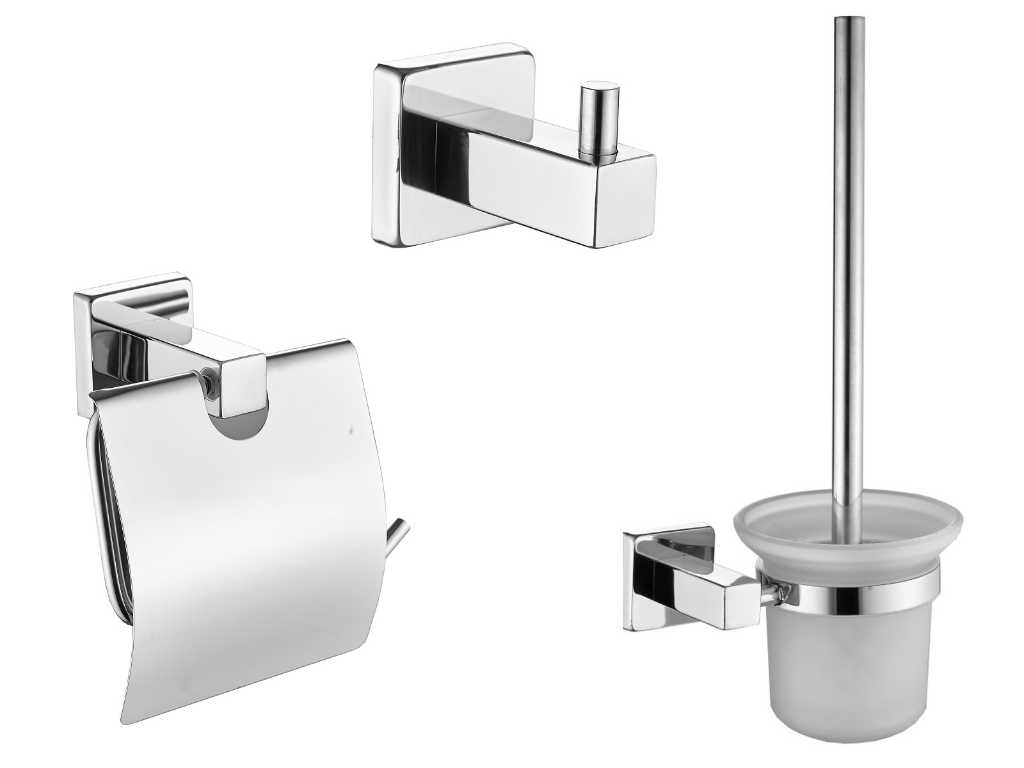Toilet accessory set chrome