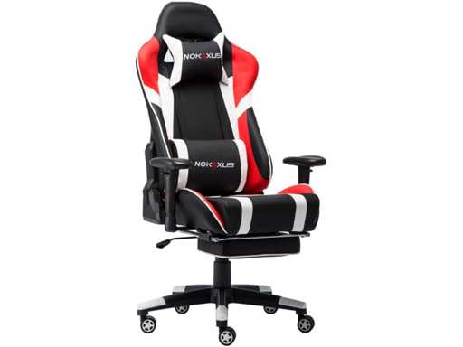 Chaise de Jeu, Siège de Course Ergonomique à Dossier Haut de Grande Taille avec Soutien Lombaire de Massage et Repose-Pieds