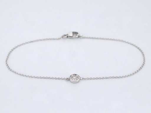 Witgouden armband met diamant 0.10 carat