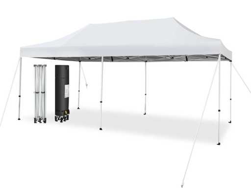 Opvouwbare tuintent met verstelbare hoogte van 6 m x 3 m
