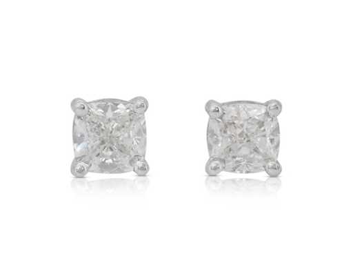 Luxuriöse Solitaire-Ohrringe aus natürlichem Diamant 1,01 Karat in 18 karat Weißgold