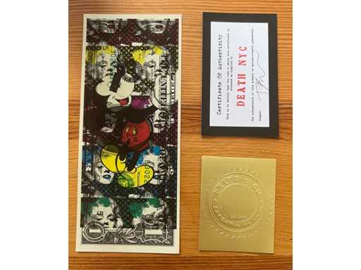 DEATH NYC : Mickey Mouse & Marilyn Monroe sur US Dollar 31/100