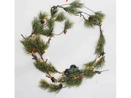 Ghirlande de Cr?ciun cu conuri de pin ?i iluminat LED