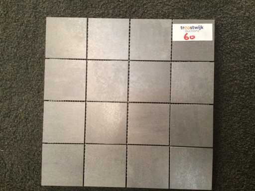 Porcelaingres Radical Shabby Grey Matte Mosaic Tile 30x30 cm 7.92 m²