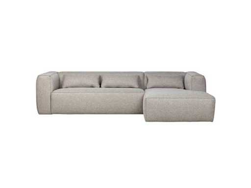 Woood - Canapea Bean Corner cu șezlong, dreapta - Melange - Gri deschis - Set de canapea